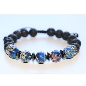 ❌SOLD OUT❌ Imperial Jasper and Black Lava Bracelet